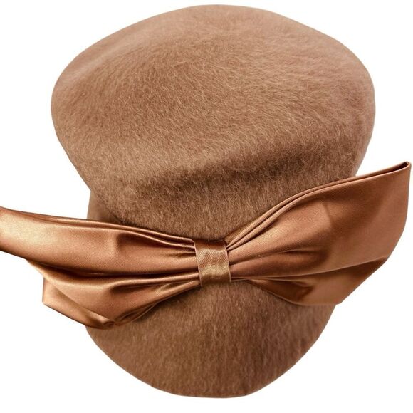 Vintage  Mahara Mohair wool Mid Century modern Ribbon Bow Audrey Hepburn Hat main image 14